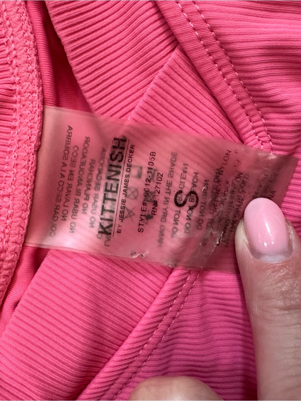 Kittenish Hot Pink Ribbed Bikini Two-Piece - Picture 2 of 2